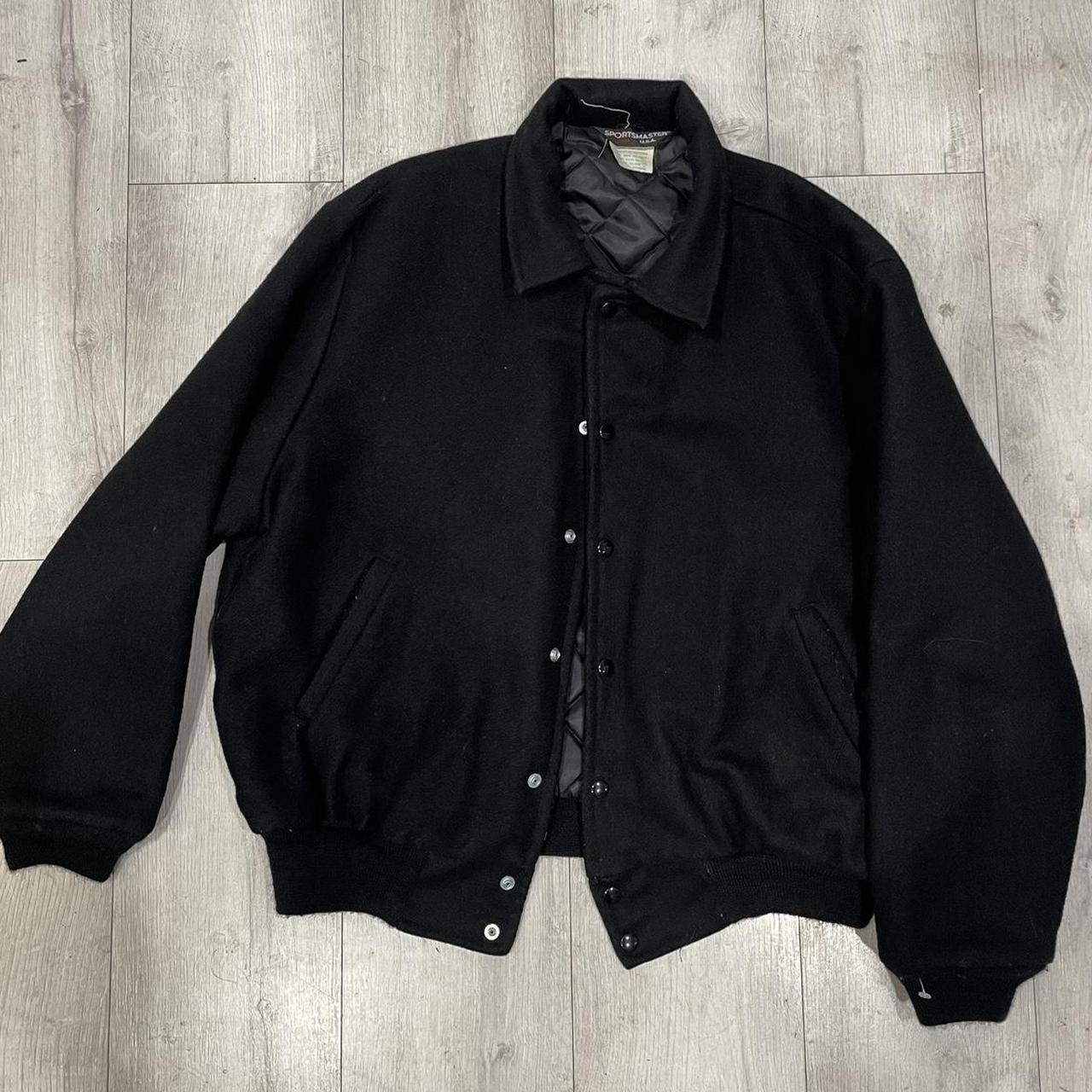 Vintage Black Letterman Jacket Size Large - Depop