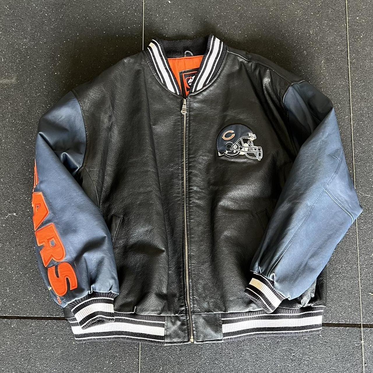 Maker of Jacket NFL Chicago Bears Black Navy Leather