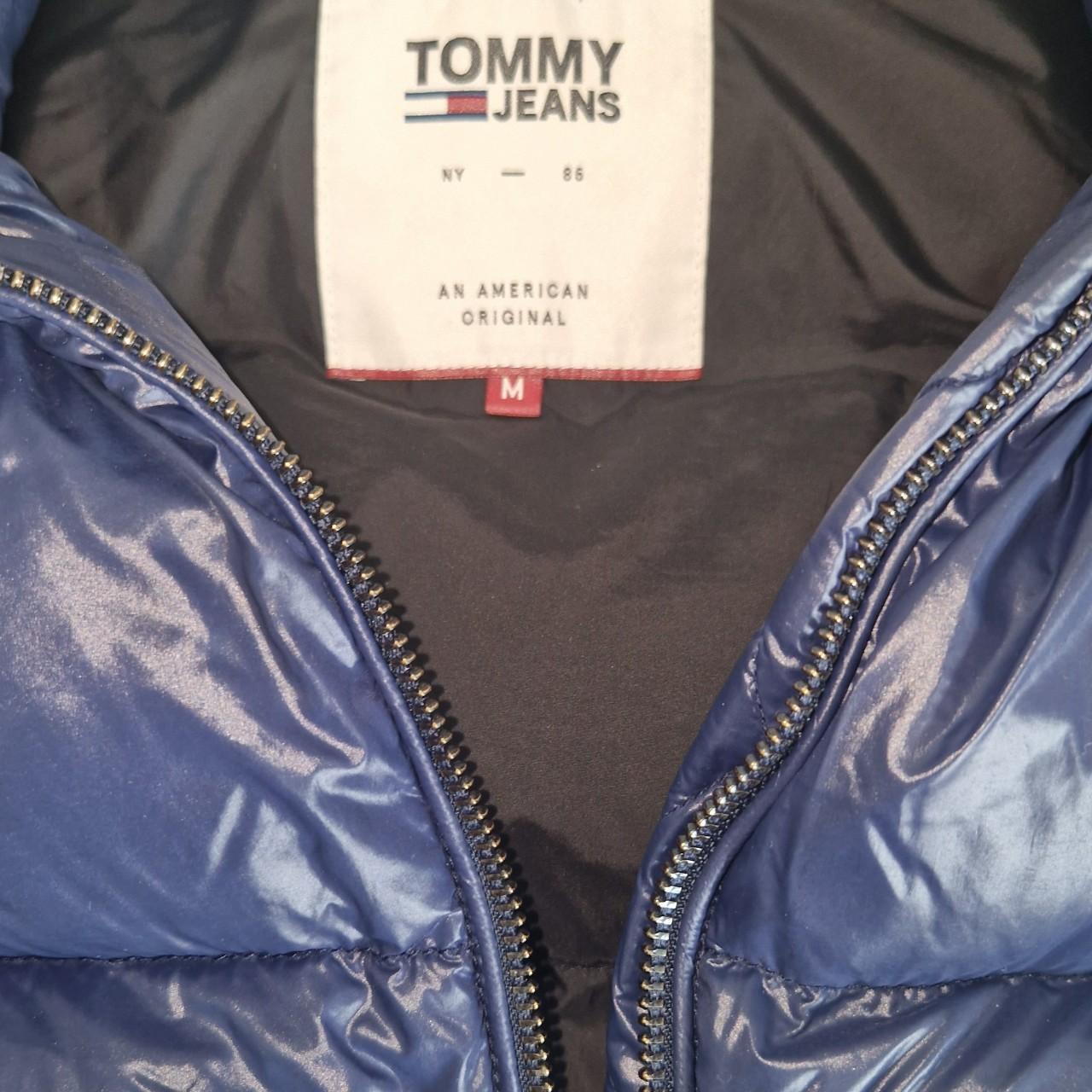 Tommy Hilfiger Navy Puffer Jacket Filled with down... - Depop