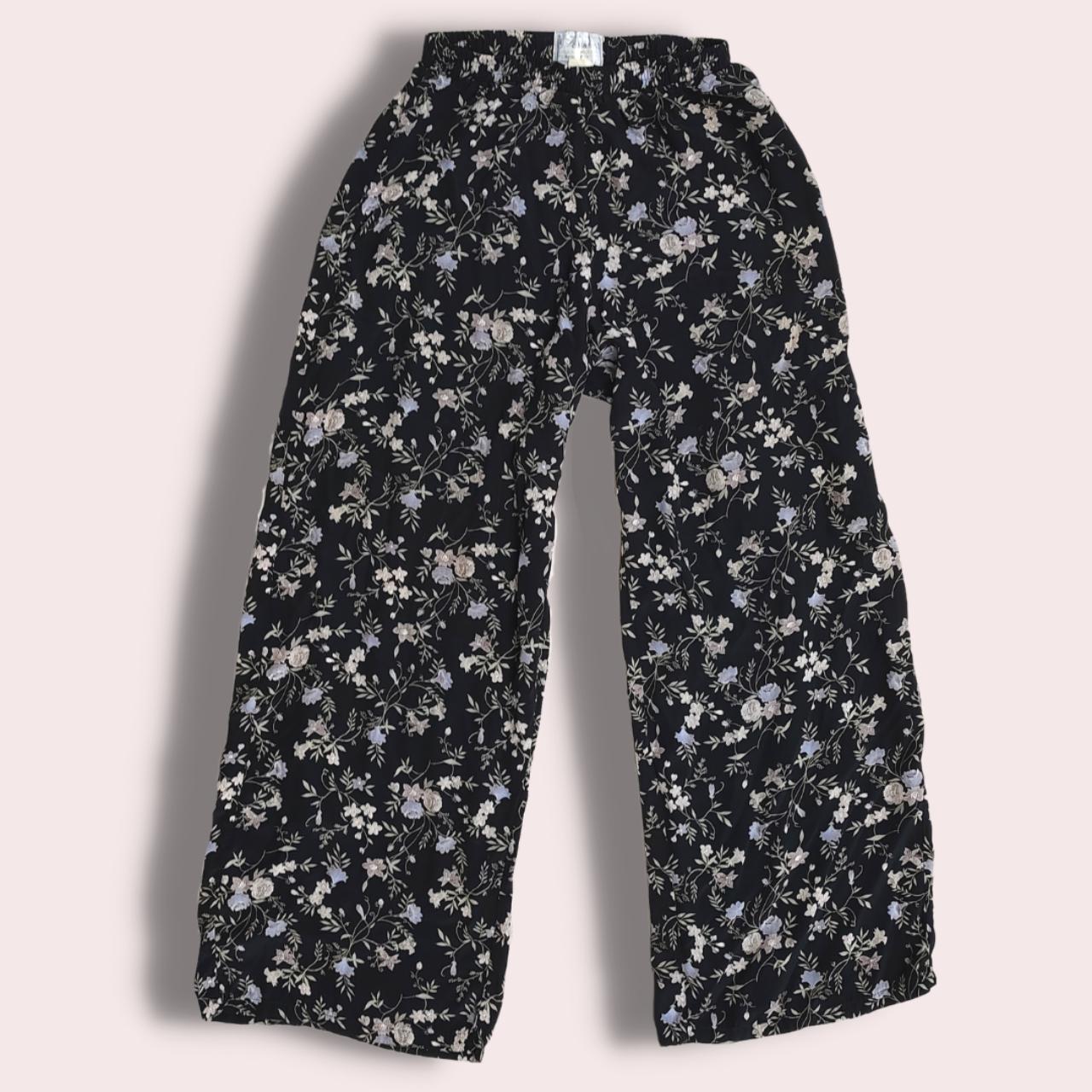 Vintage Salaam Floral Flare Pants. Relaxed fit,...