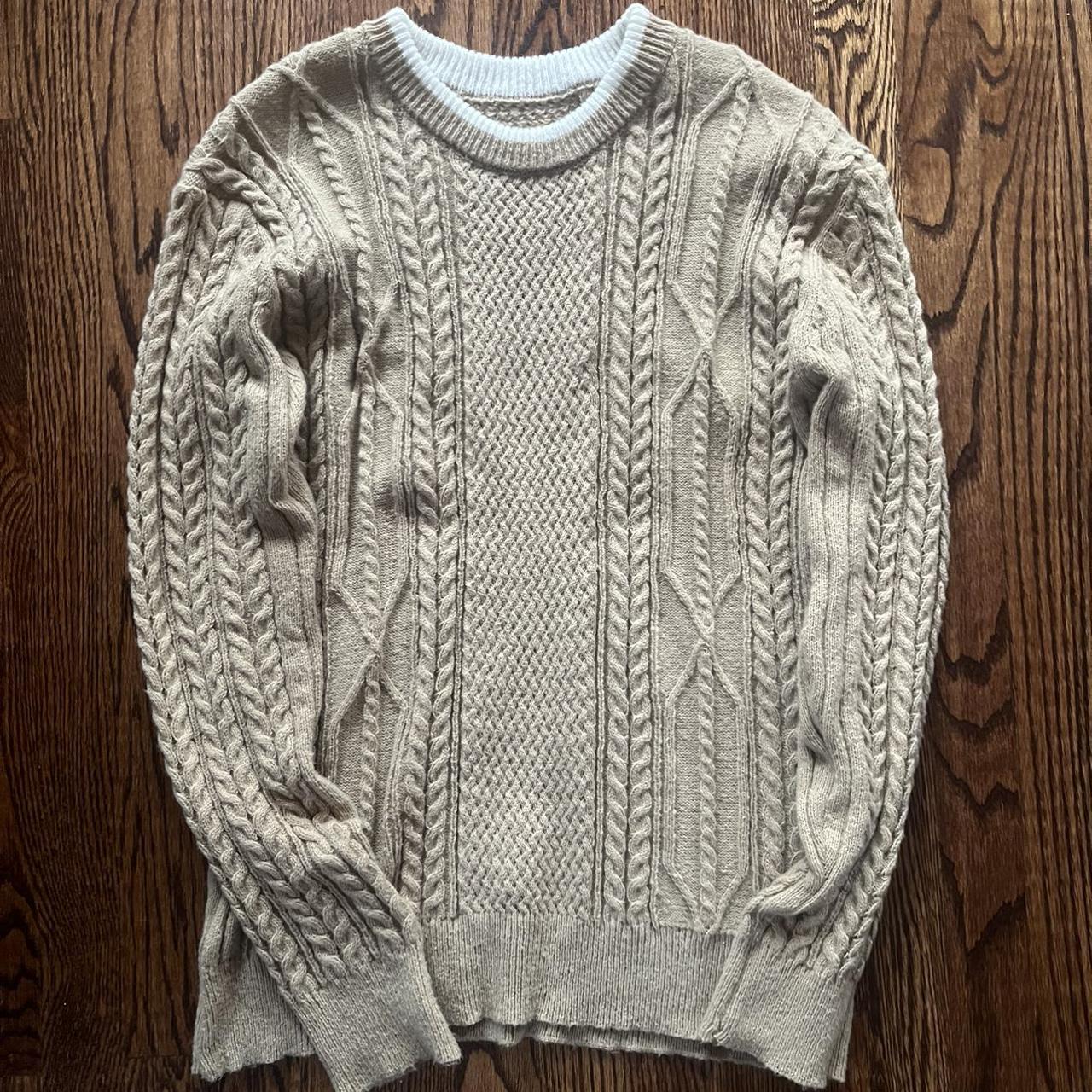 Men's Tan And Cream Jumper 