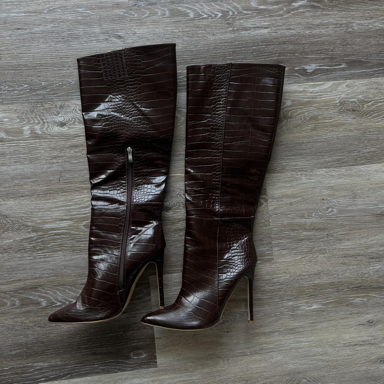 brown womens knee high boots