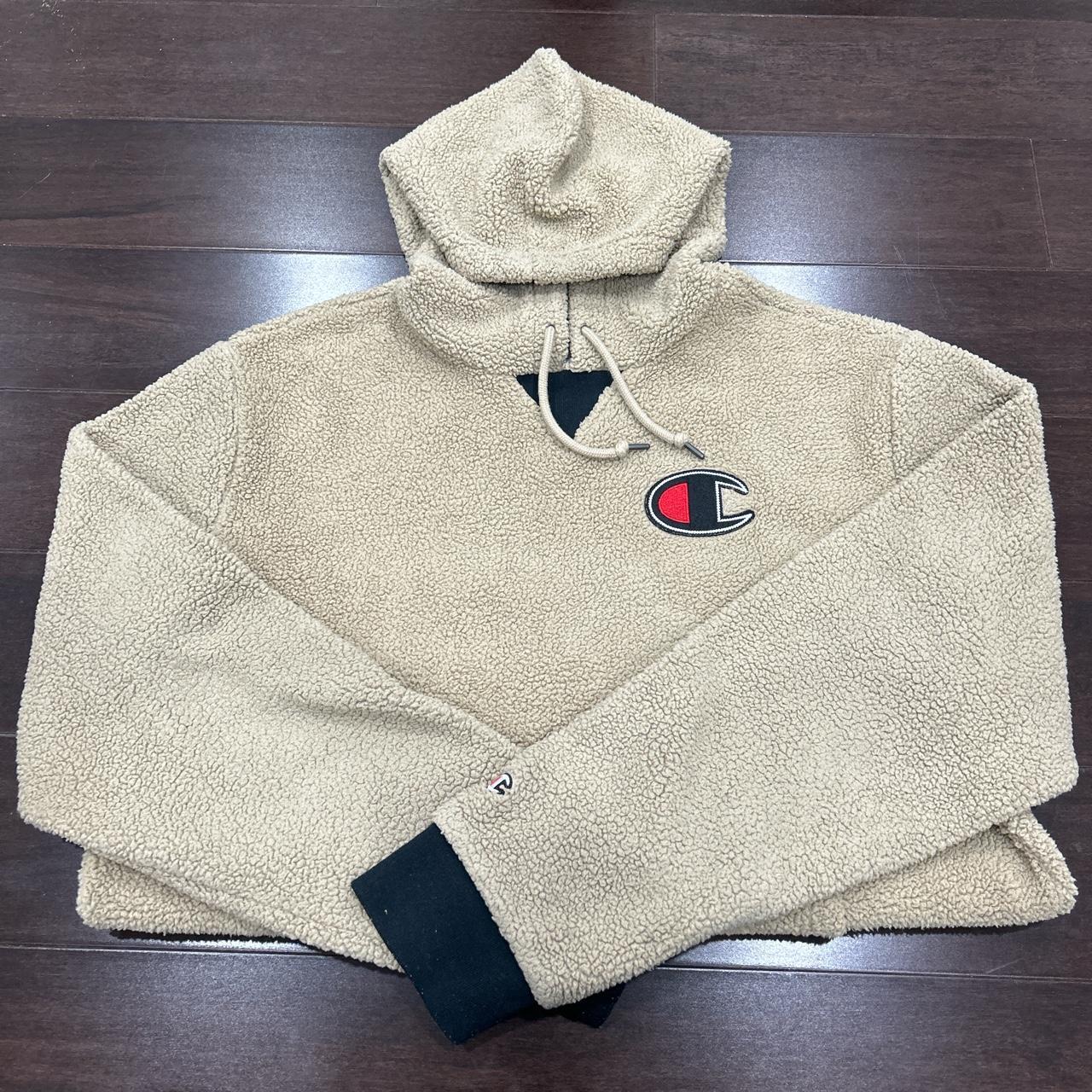 Champion sherpa hot sale tan hoodie