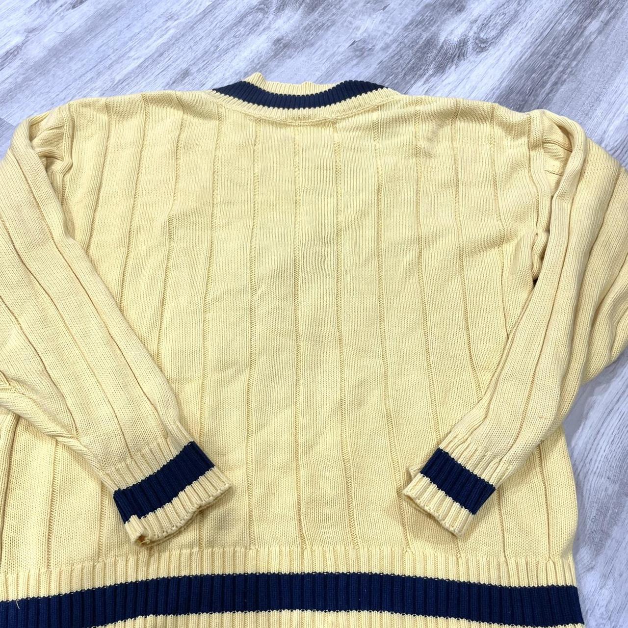 large men’s knit vintage sweater thick material... - Depop