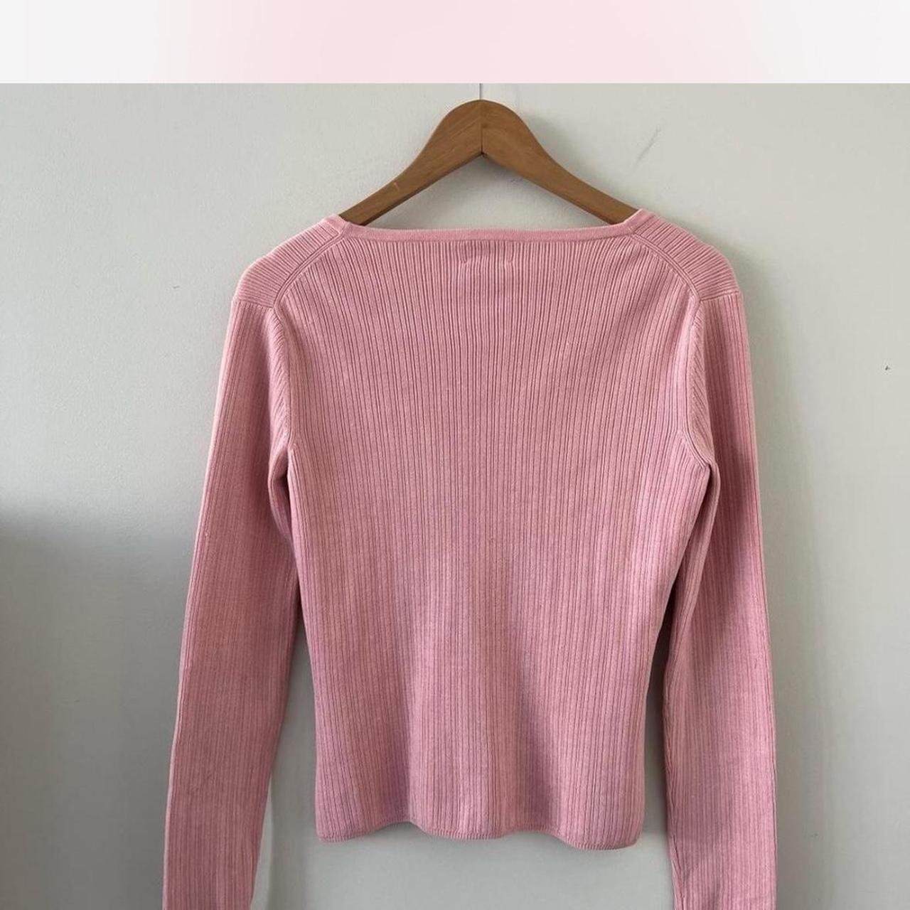 INC Bubblegum Pink Ribbed Silk Blend Button Front... - Depop