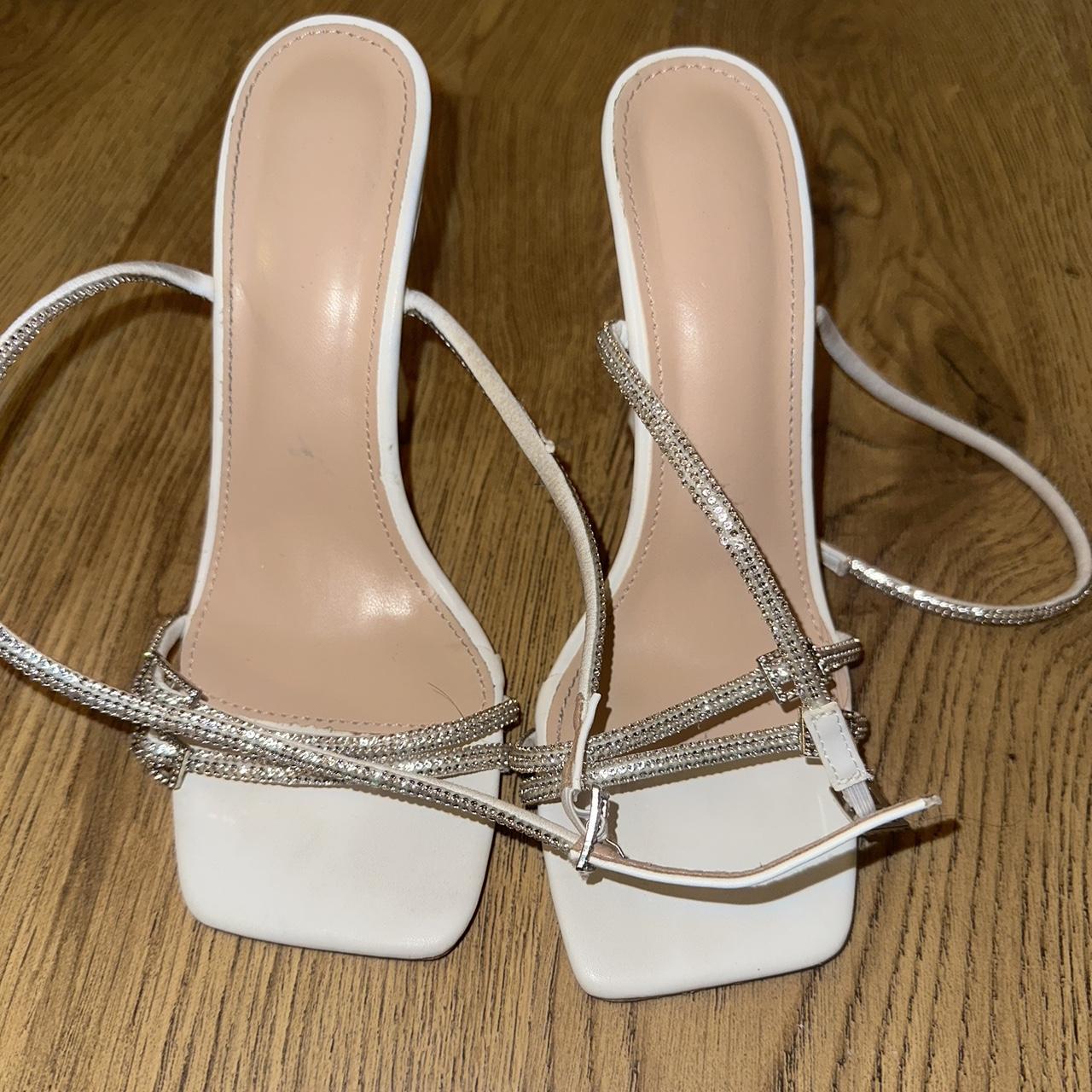 comfortable white heels