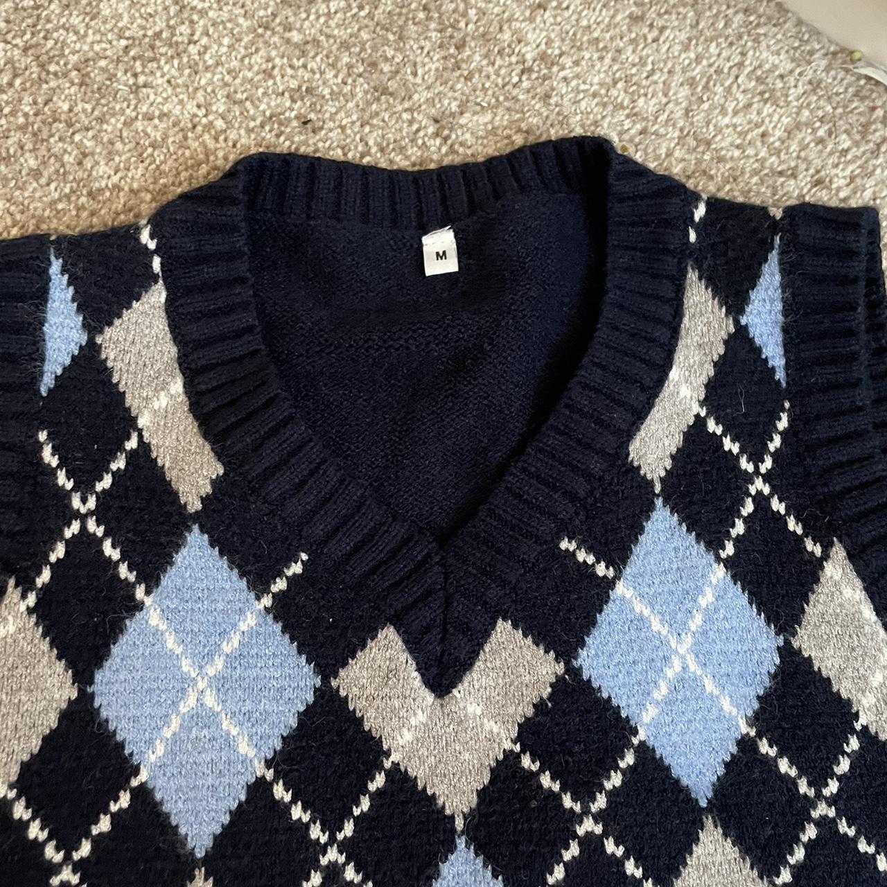 Argyle Cropped Sweater Vest From Romwe Very Soft Depop