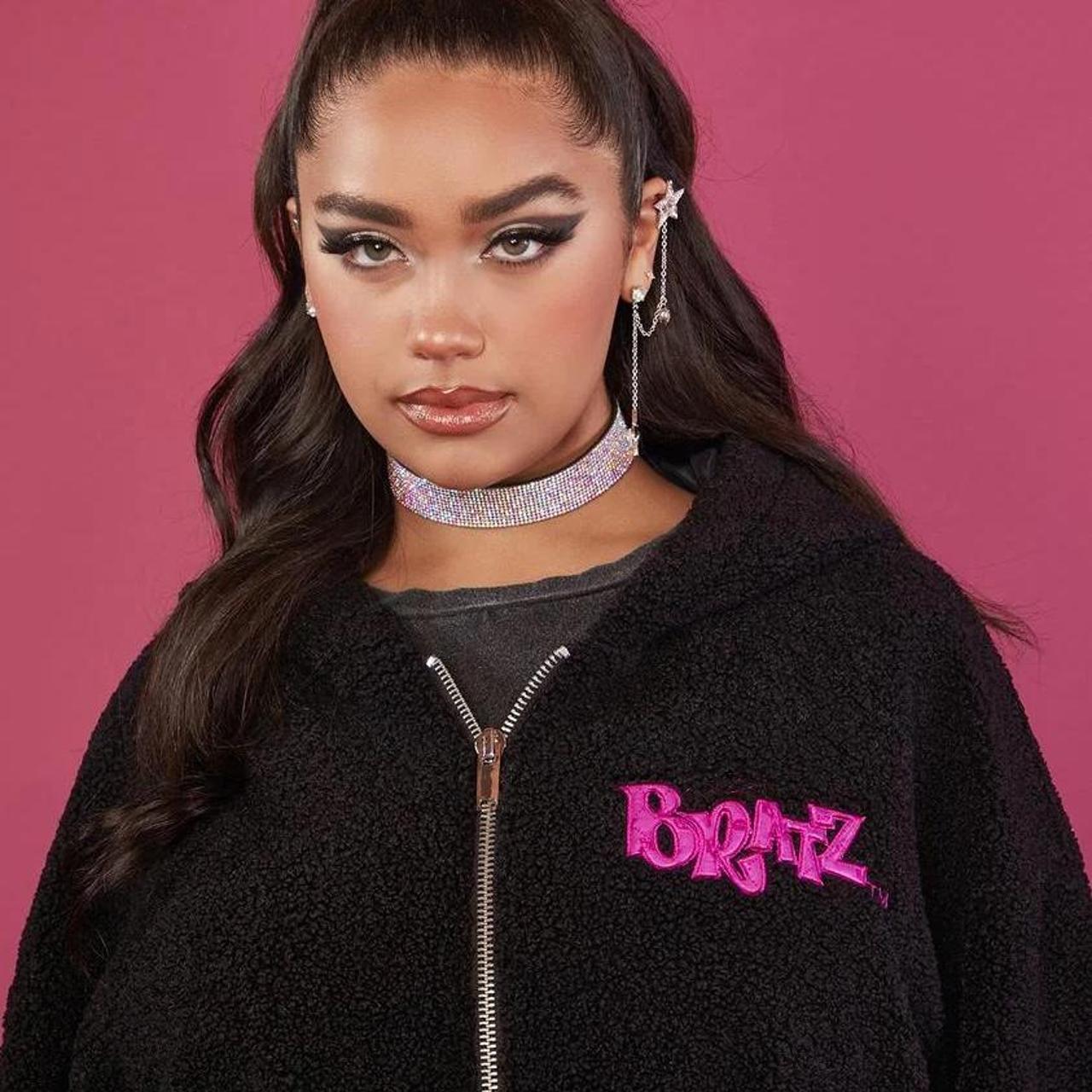 Dolls Kill Women's Black and Pink Coat | Depop