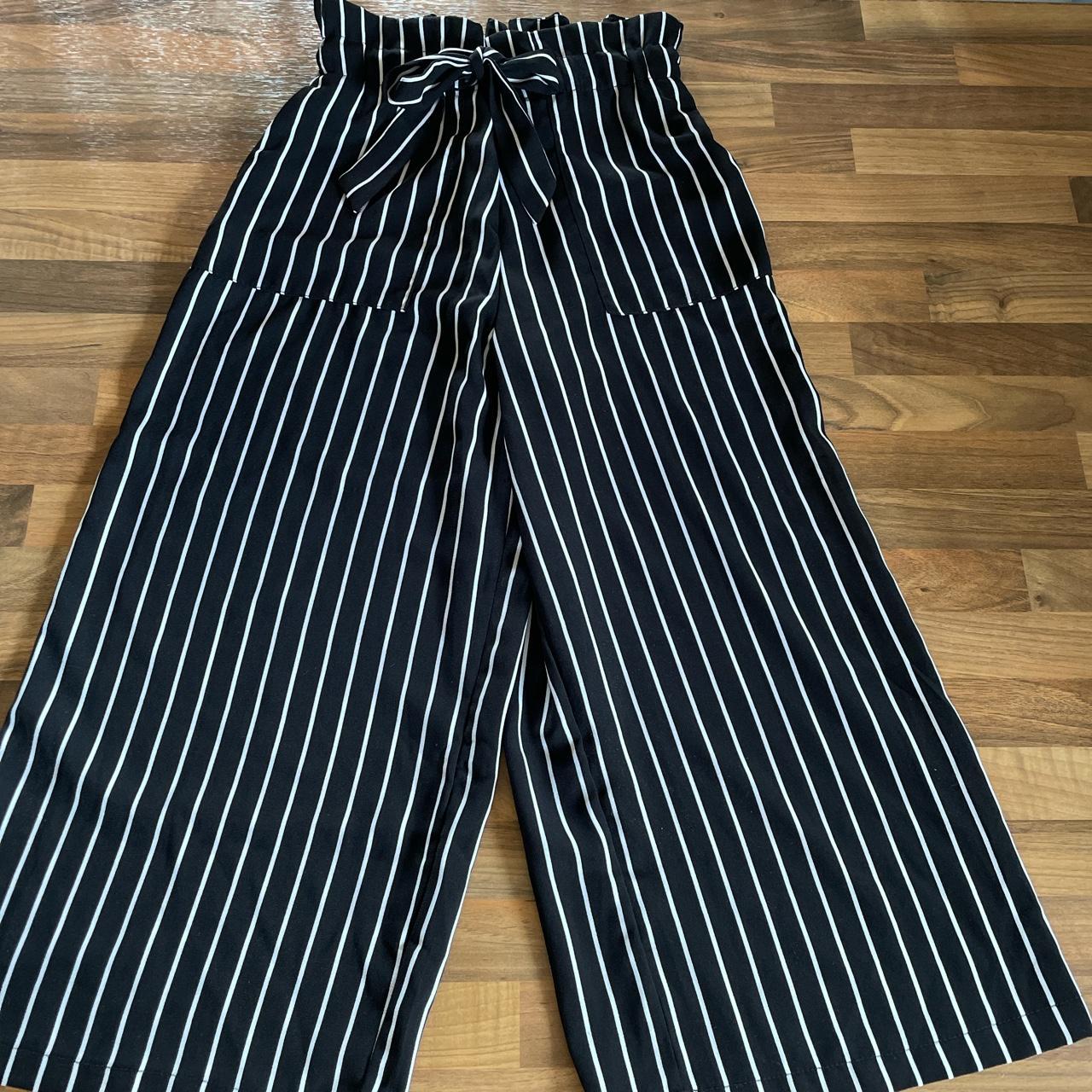 STRIPE FACTORIE PANTS size xs Fits 6-8 High waisted... - Depop