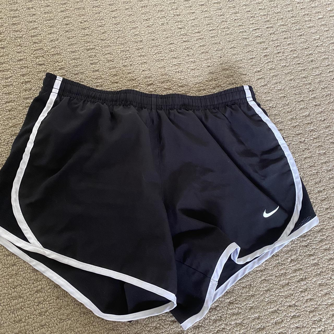 Nike Black and White activewear Shorts Size M kids - Depop