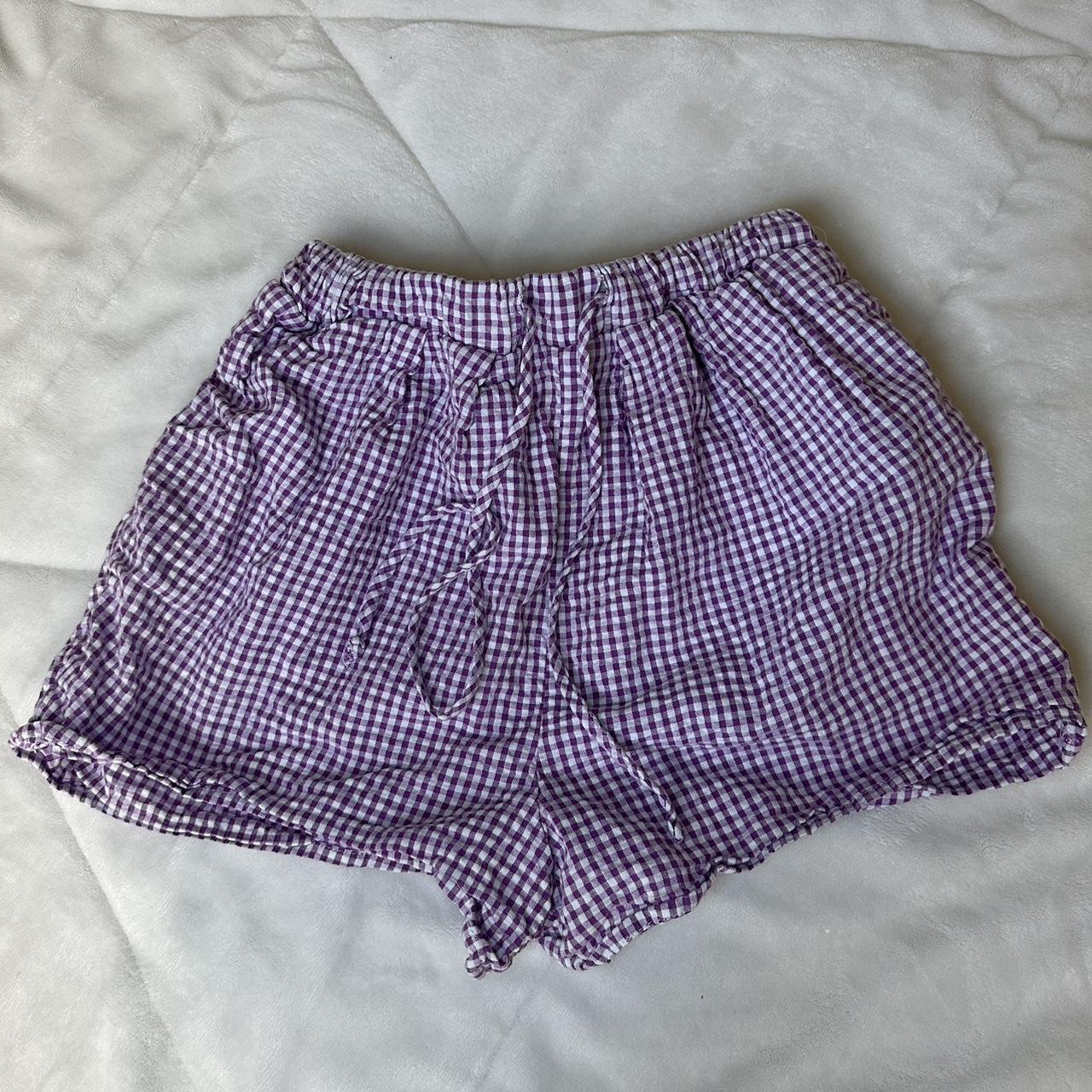 Urban Outfitters Purple Checkered Shorts, XS - Depop