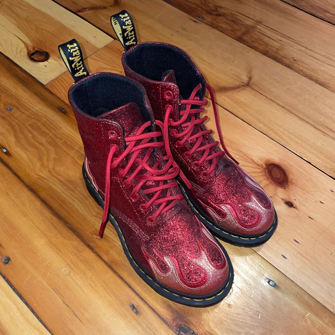 Dr Martens Doc Martens 1460 Pascal flame red glitter. Depop