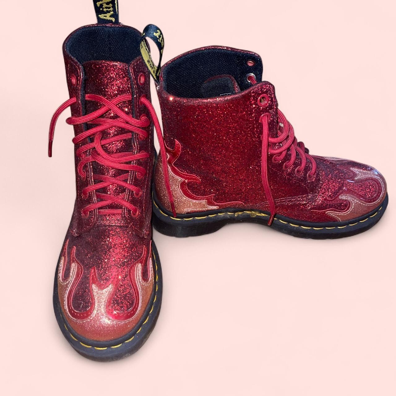 Dr Martens Doc Martens 1460 Pascal flame red glitter | Depop