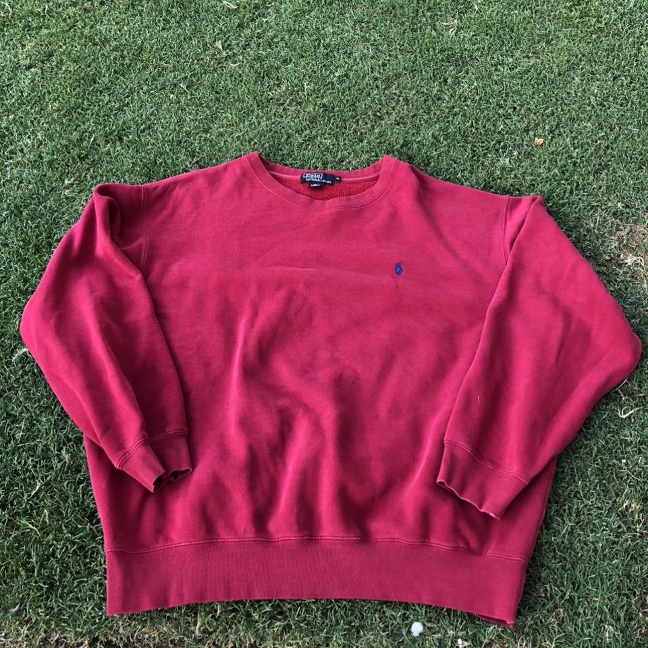 Polo crewneck #crewneck #polo #red #vintage - Depop