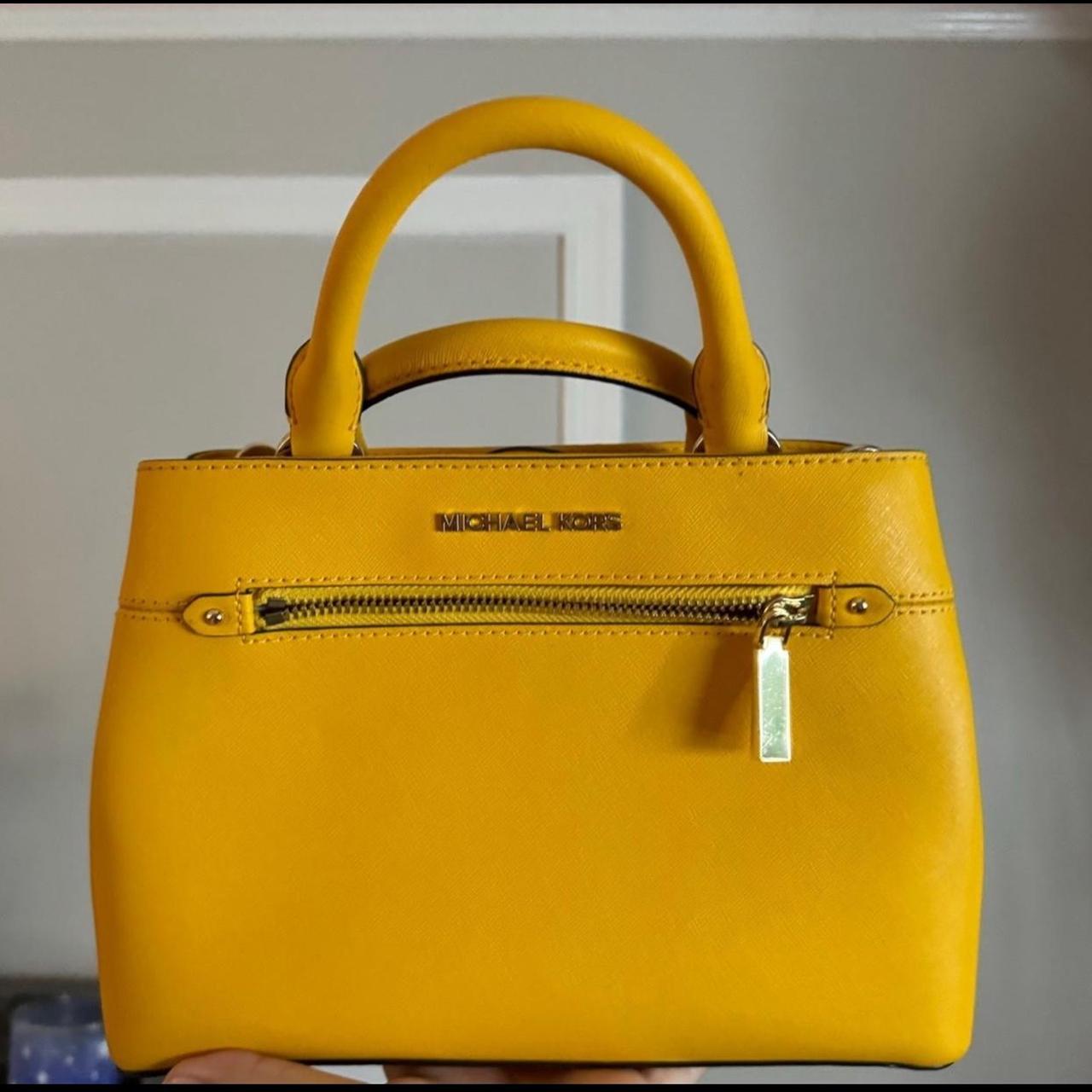 Michael kors yellow satchel best sale