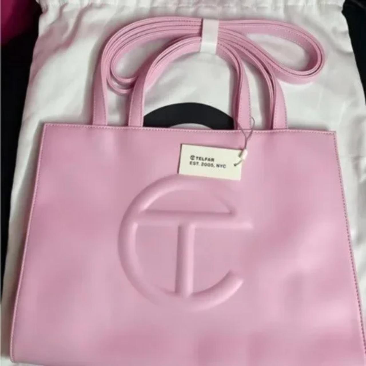 telfar medium bubblegum pink shopping bag