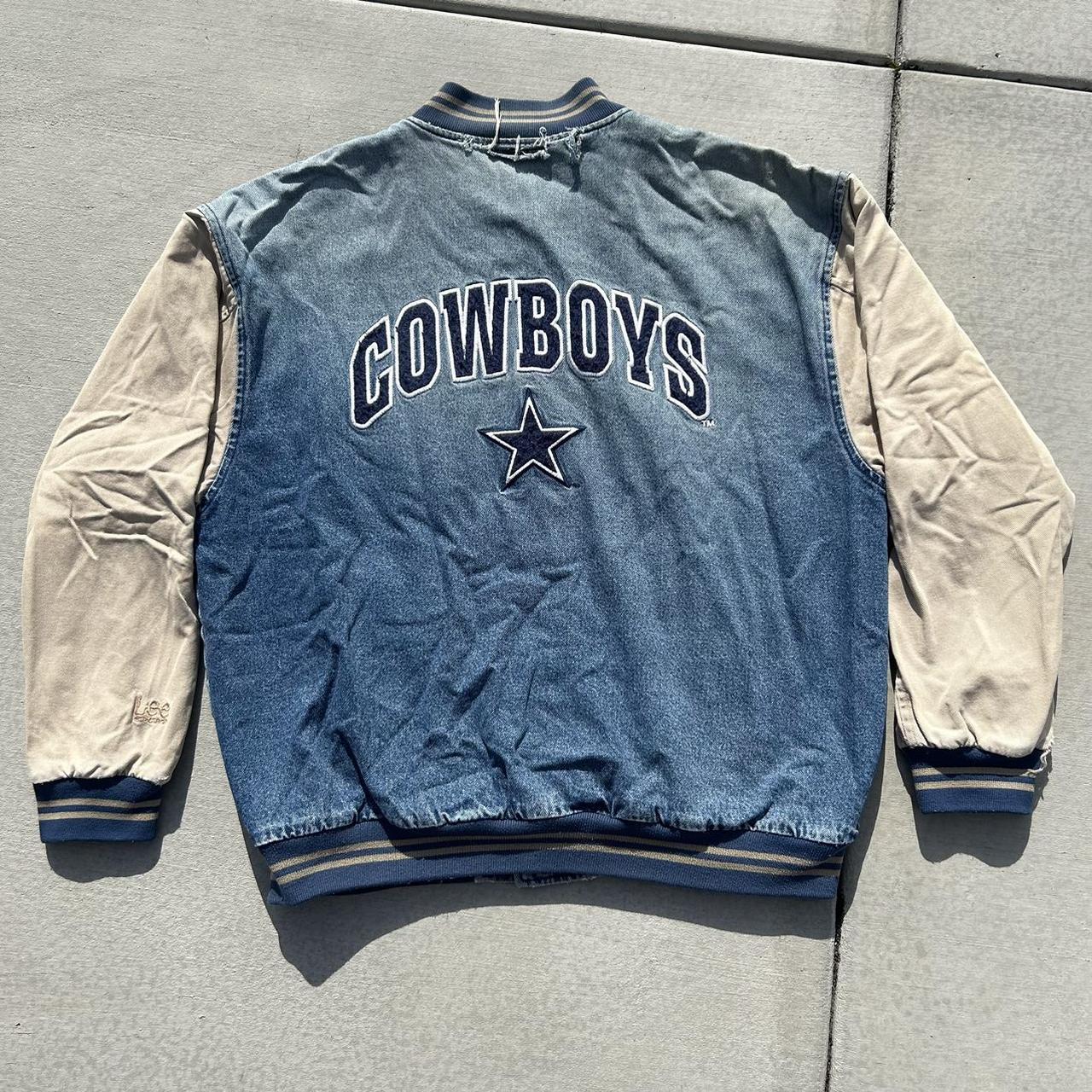 NFL Dallas Cowboys Suede Zip Jacket Big Logo Size - Depop