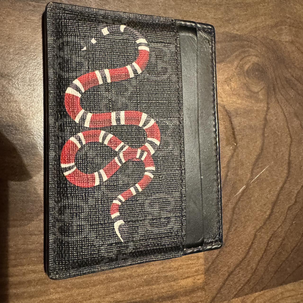 Gucci snake wallet GG Supreme Black Kingsnake - Depop