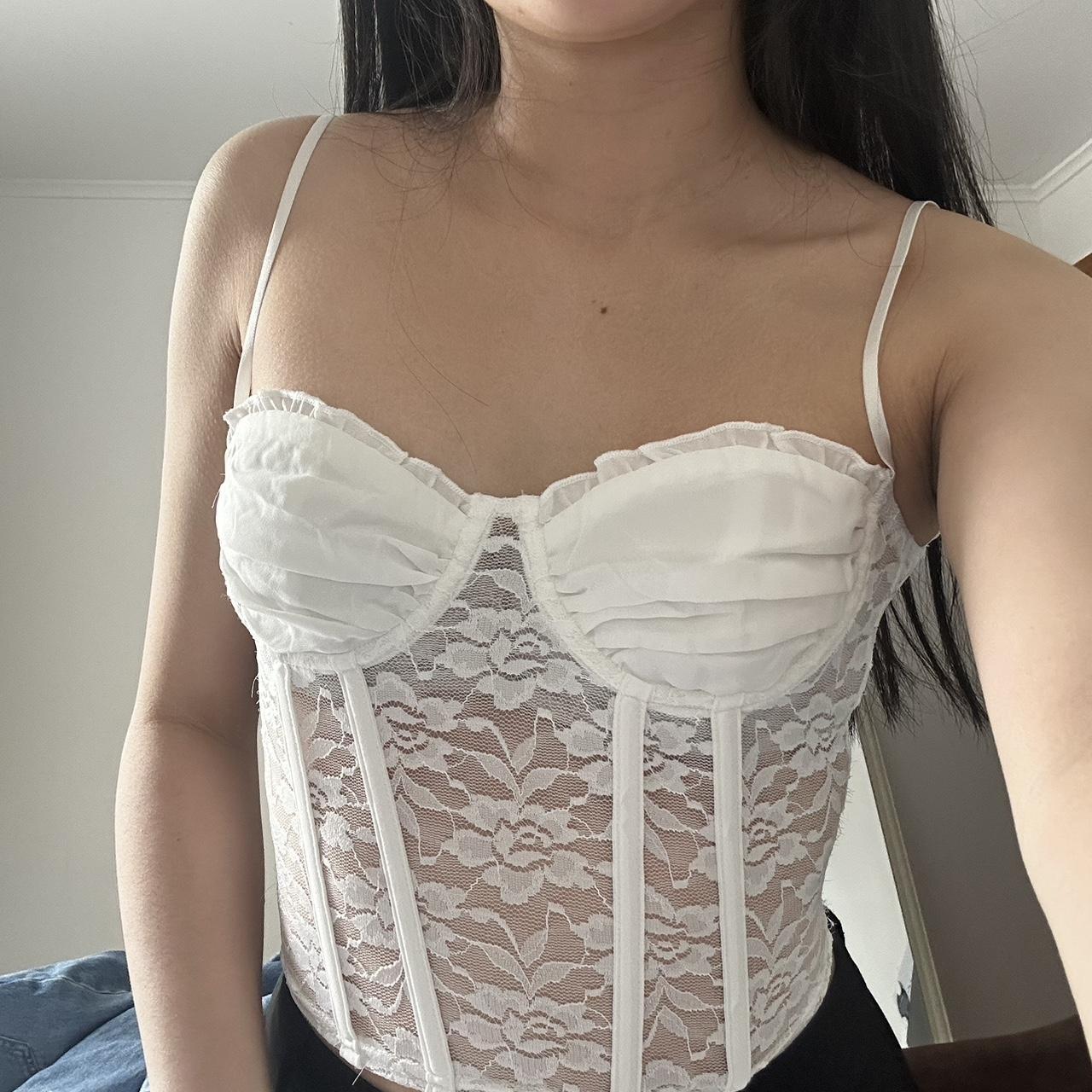 Lynell Lace Corset Top White