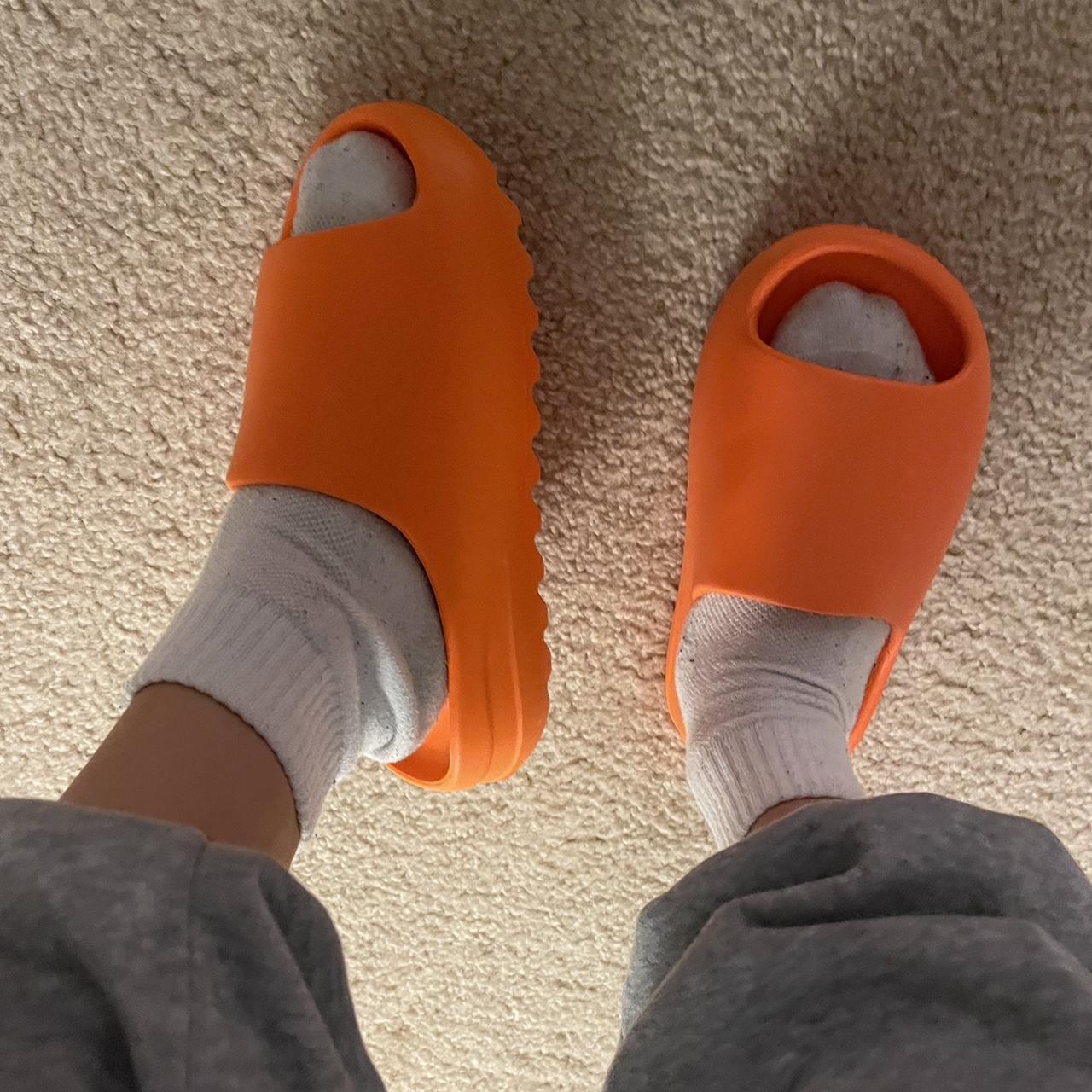 orange yeezy slides size 6