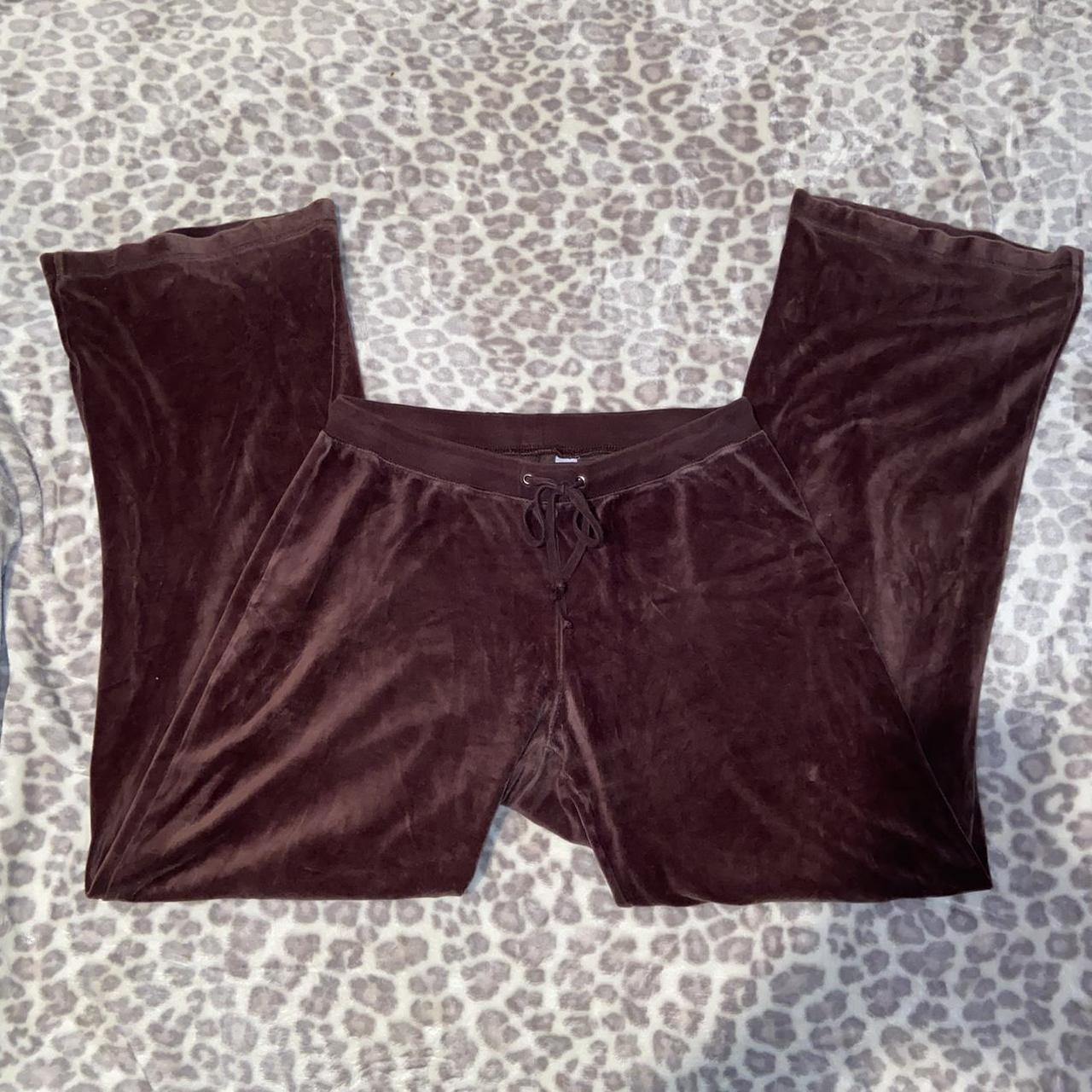 y2k brown velour tracksuit pant🤎🤍 brand is VS plush... Depop