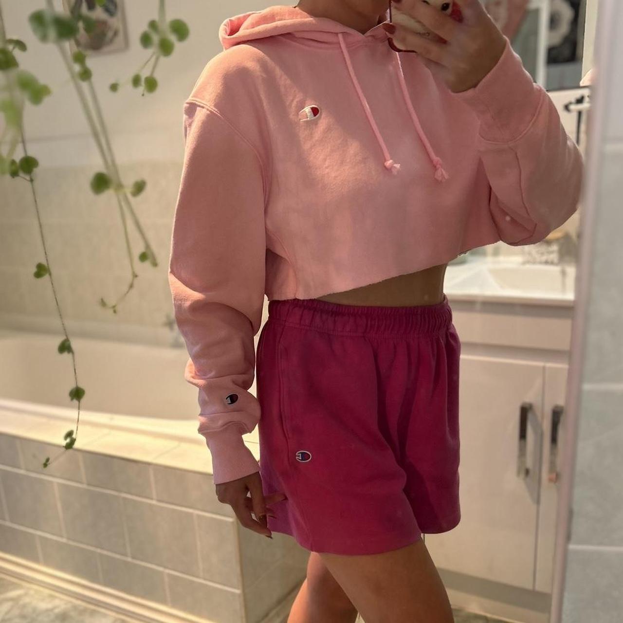 Champion crop hoodie pink online