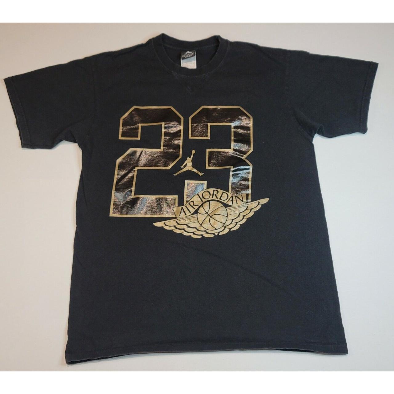 Vintage Nike Air Jordan Gold Wings T-Shirt Men's... - Depop