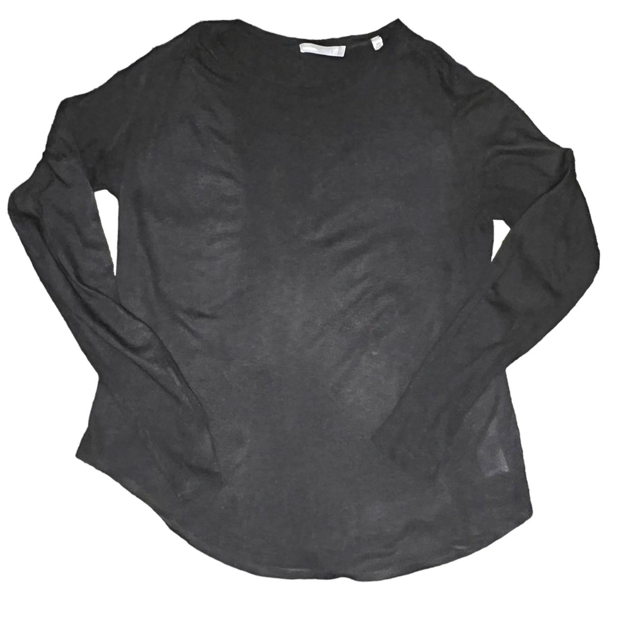 Vince Women's Black and Grey Tshirt Depop