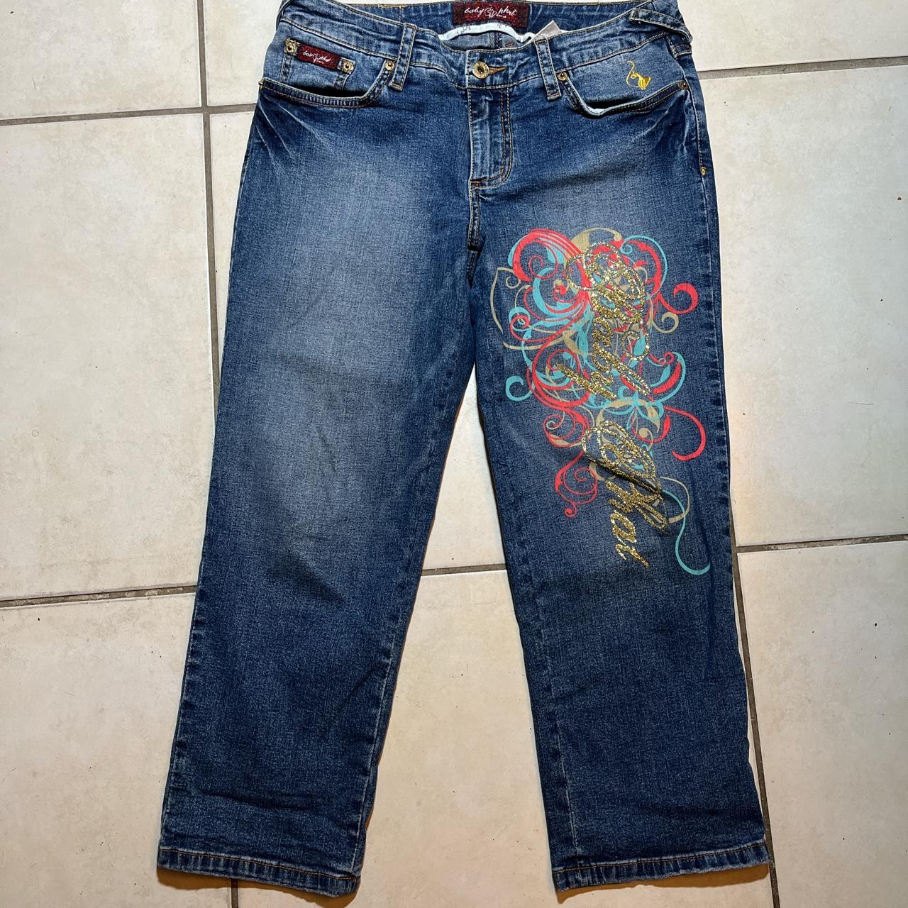 Baby Phat Women Capris Denim Blue Jeans -Check the... - Depop