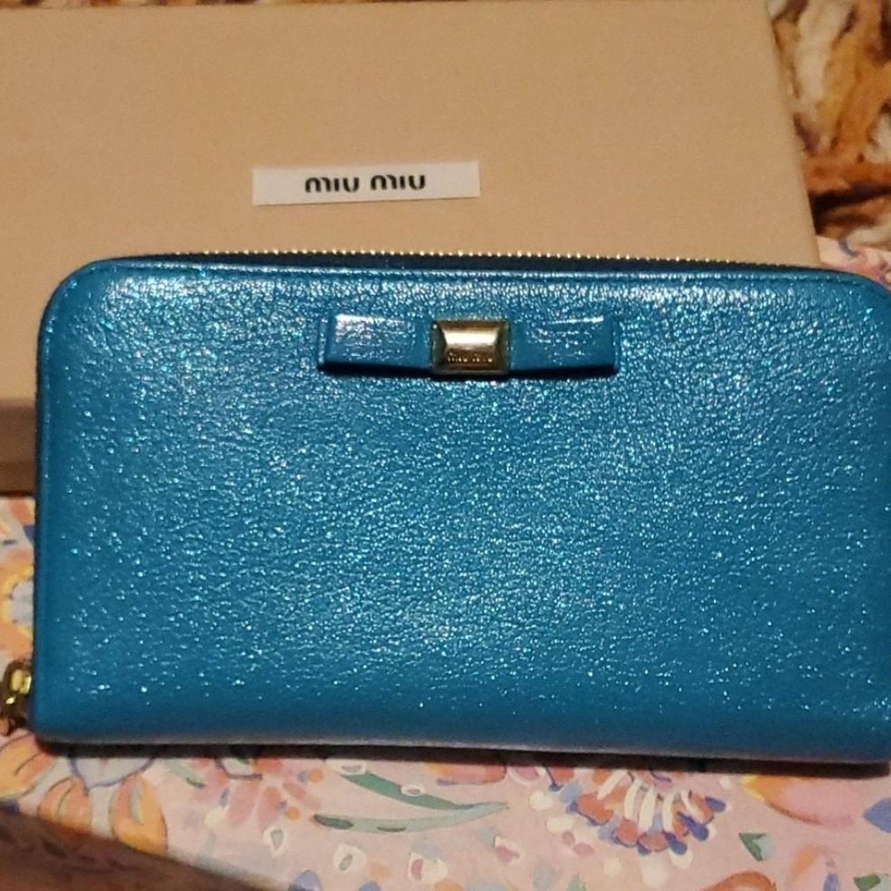 Miu Miu Women's Wallet - Blue – Miu Miu Wallet In… - image 1