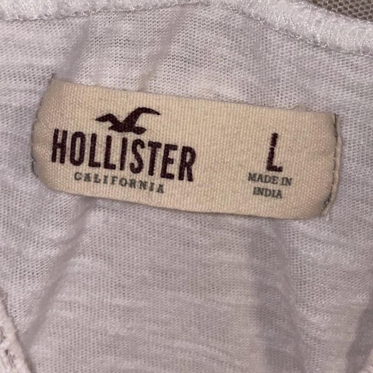 Hollister white lace top front is lace, back is - Depop