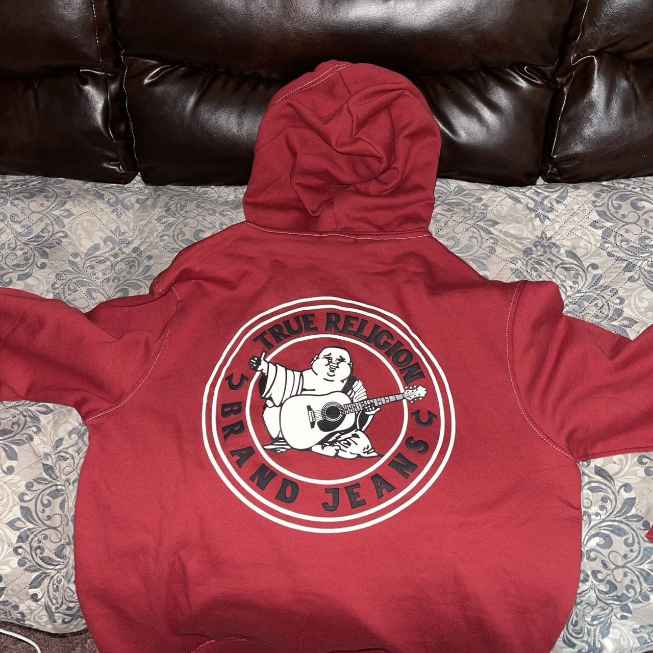 True religion red and white outlet hoodie