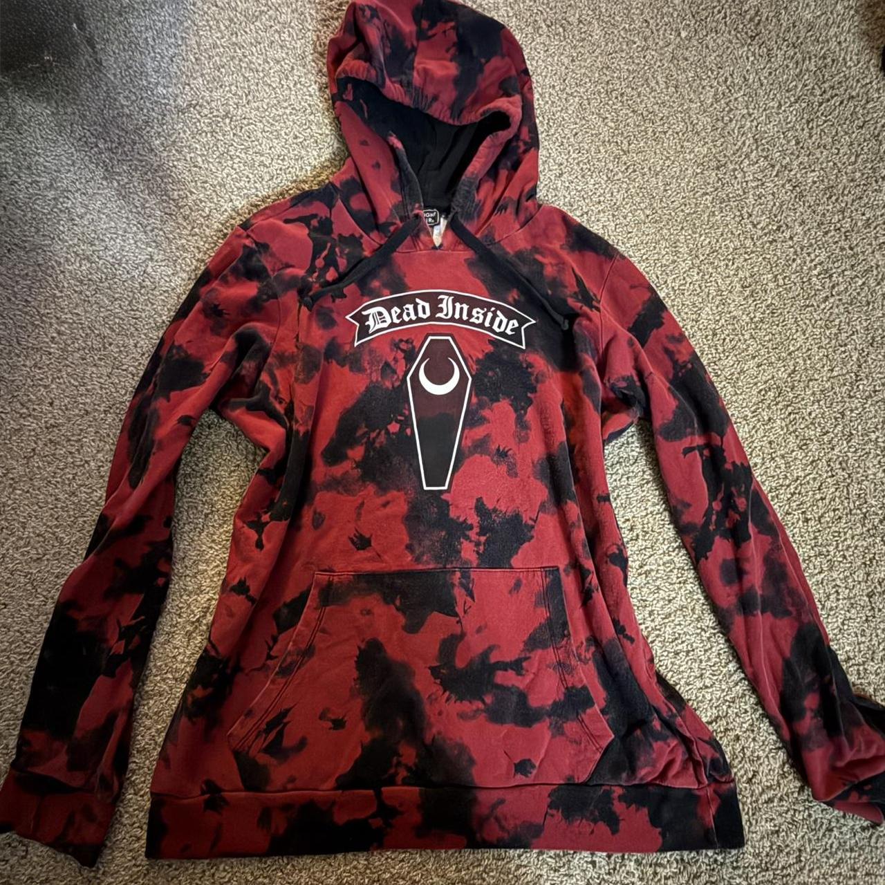 Hot Topic Women's Hoodie Red/Burgundy L – Dead inside red and
