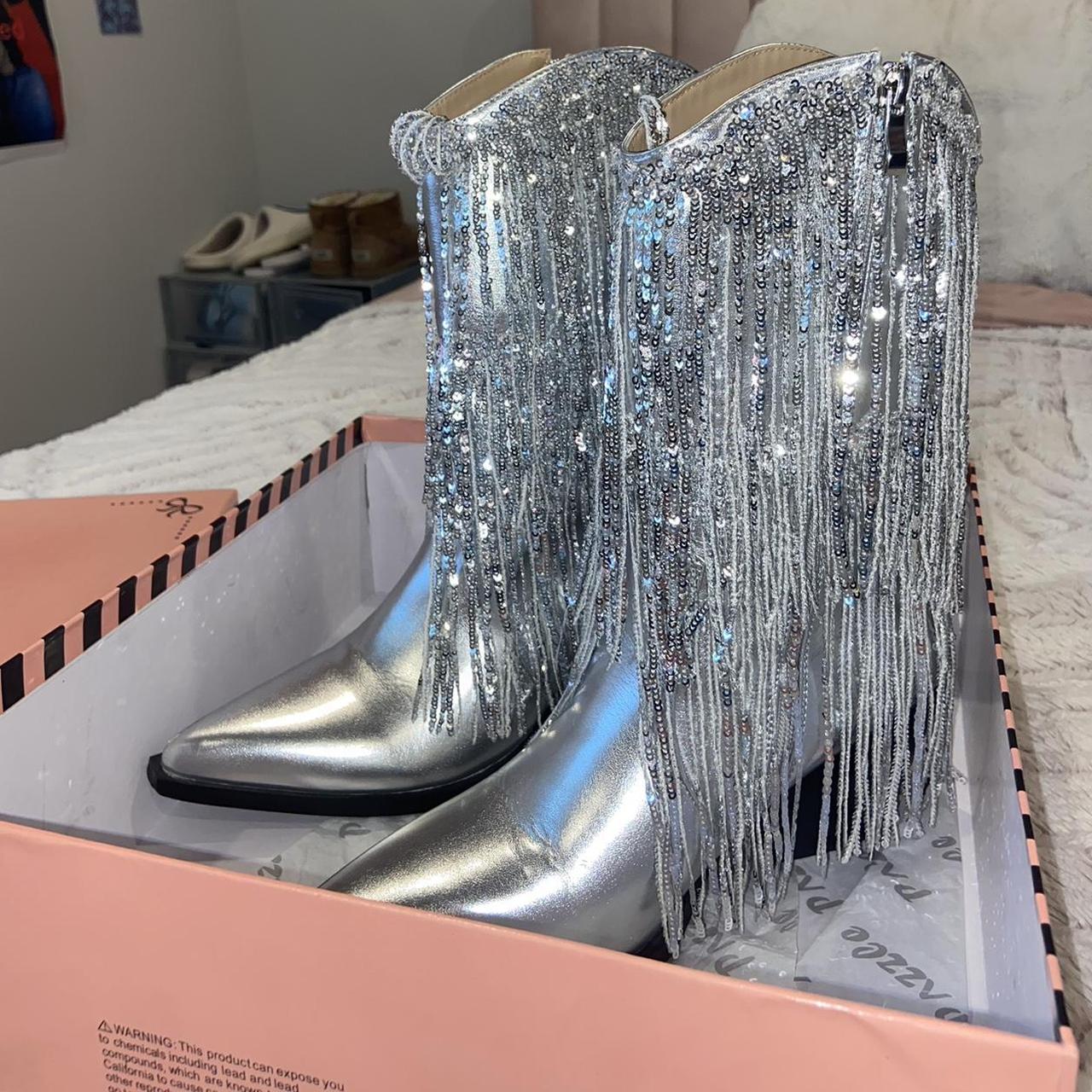 Silver fringe sales boots