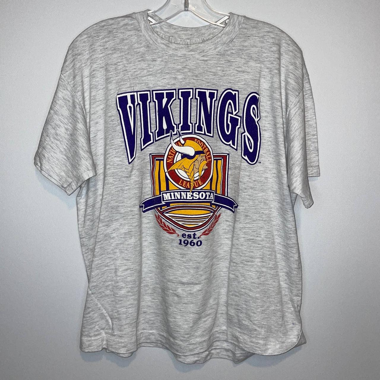 Vintage 90's Minnesota Vikings Tshirt Single stitch, - Depop