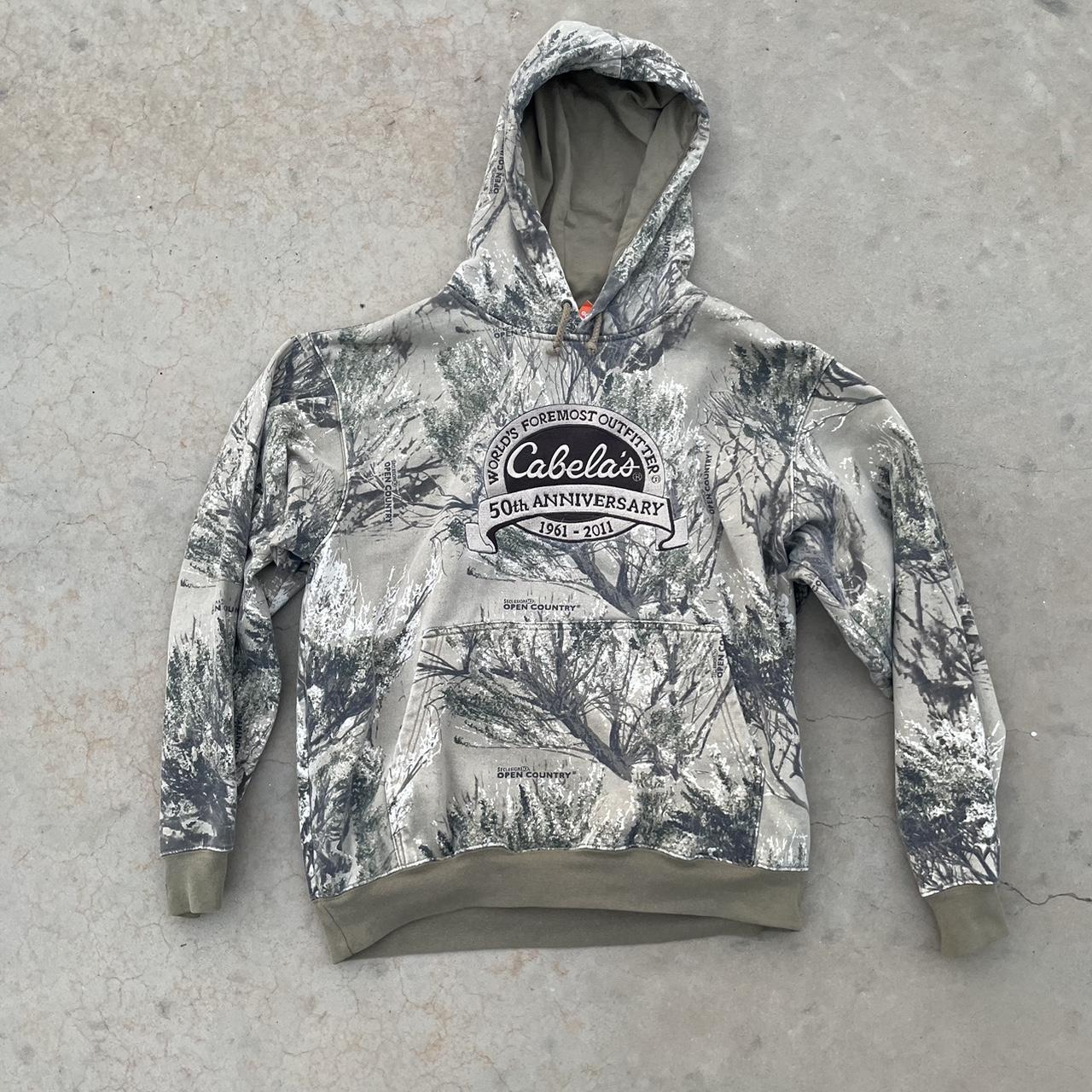 cabelas camo hoodie 50th anniversary size large - Depop