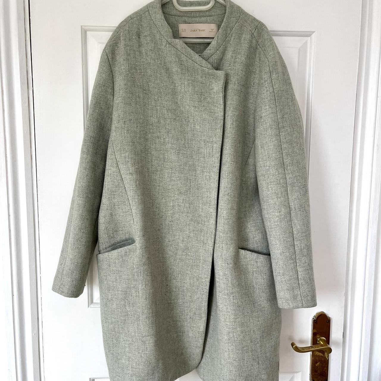 Zara duck egg blue wool coat. Perfect for winter or... - Depop