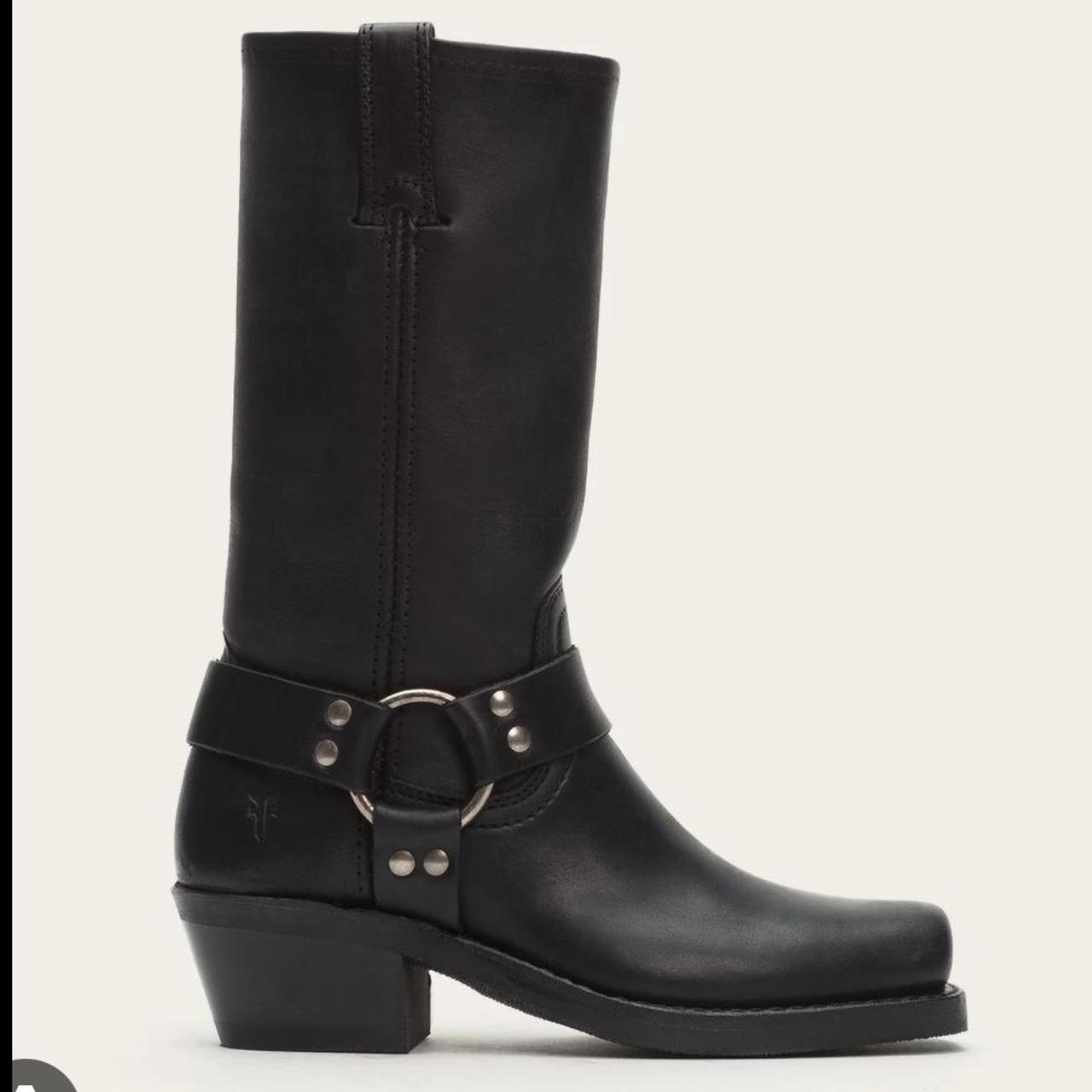 Frye Women's Harness Leather Boots Black 8 Please... Depop