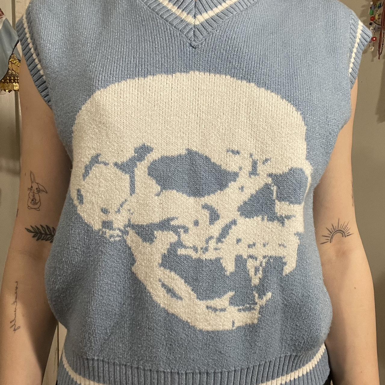 Light blue skull discount sweater