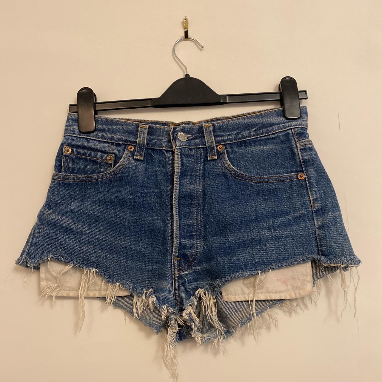 LEVIS DENIM SHORTS Mini Levi denim shorts Reworked... - Depop