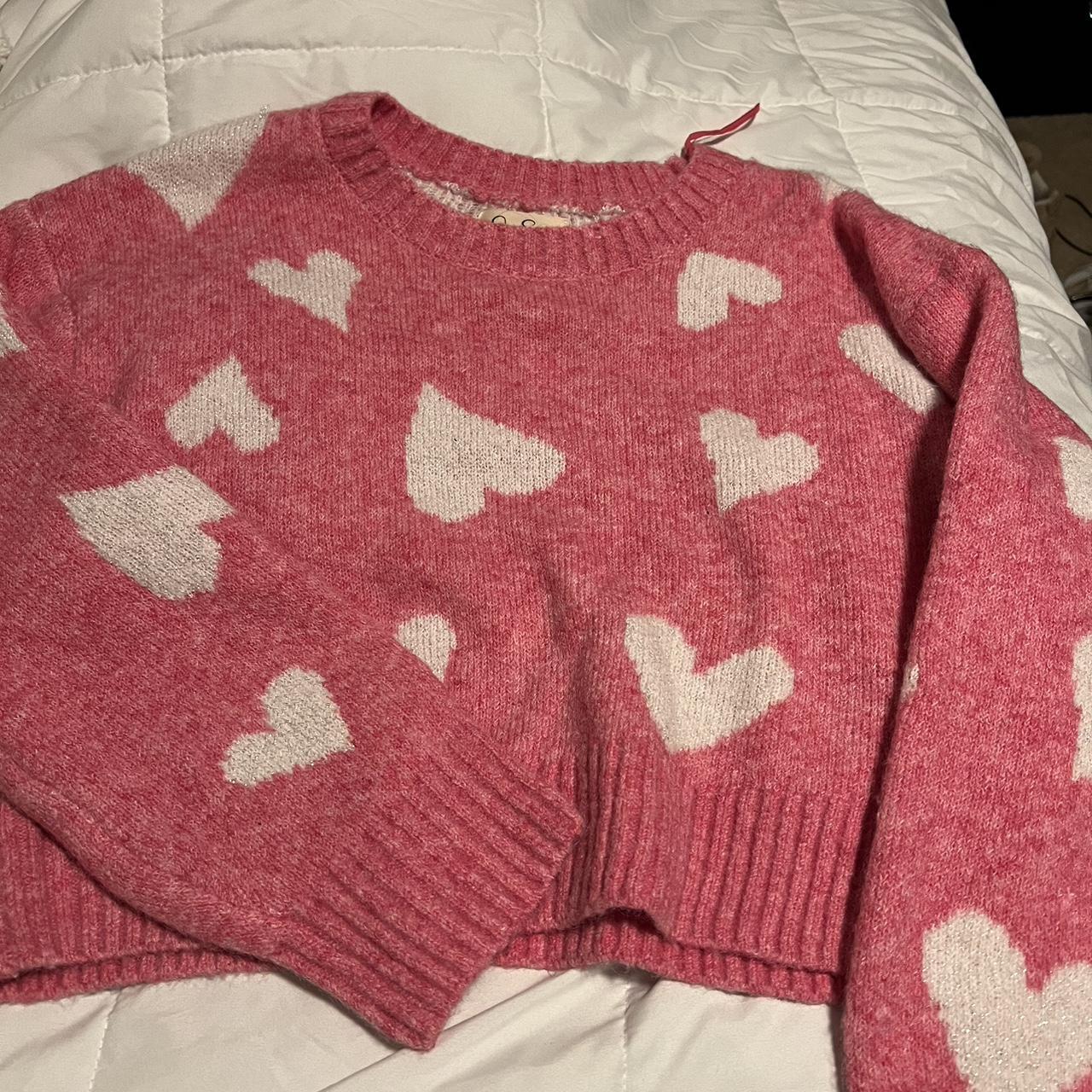 Brand new crop heart sweater Never worn - Depop