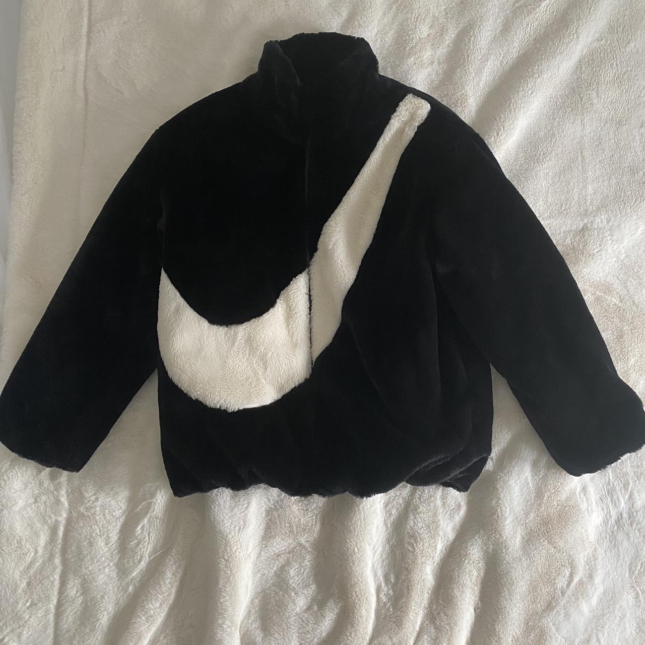 nike black fur jacket
