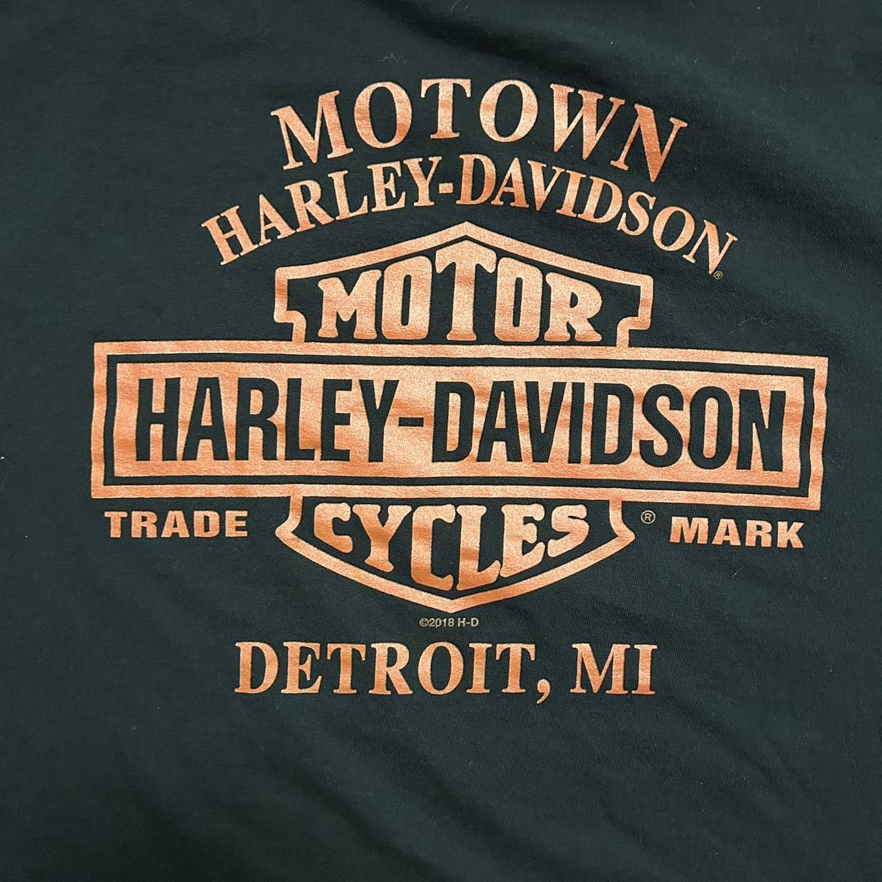 Vintage detroit Harley Davidson tee graphic front... - Depop