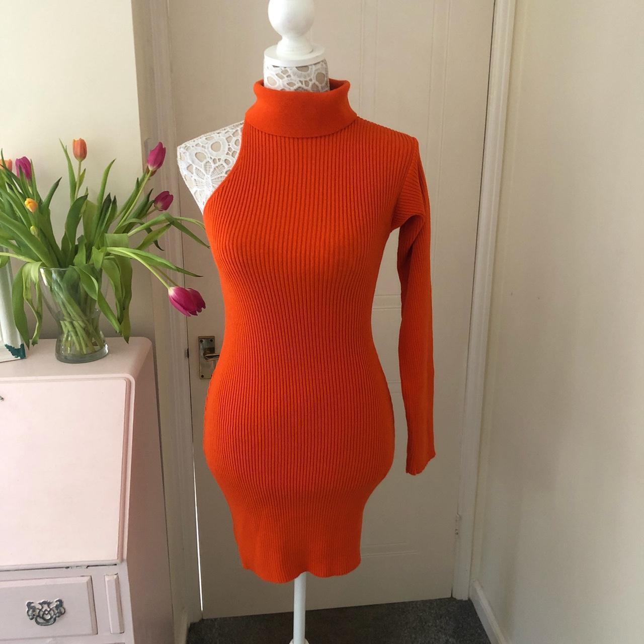 NastyGal one arm ribbed knit bodycon dress Size M (... Depop