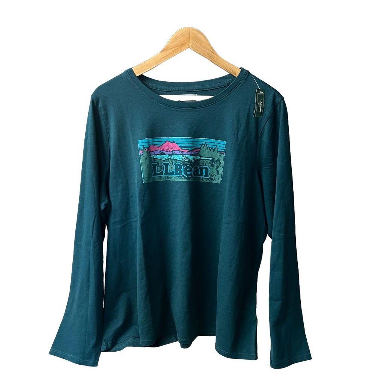 ll-bean-nwt-long-sleeve-pj-top-size-1x-in-teal-this-depop