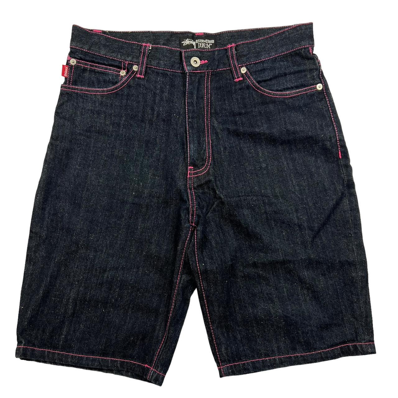 Vintage Stussy Pink Spellout Shorts / Jorts - | Depop