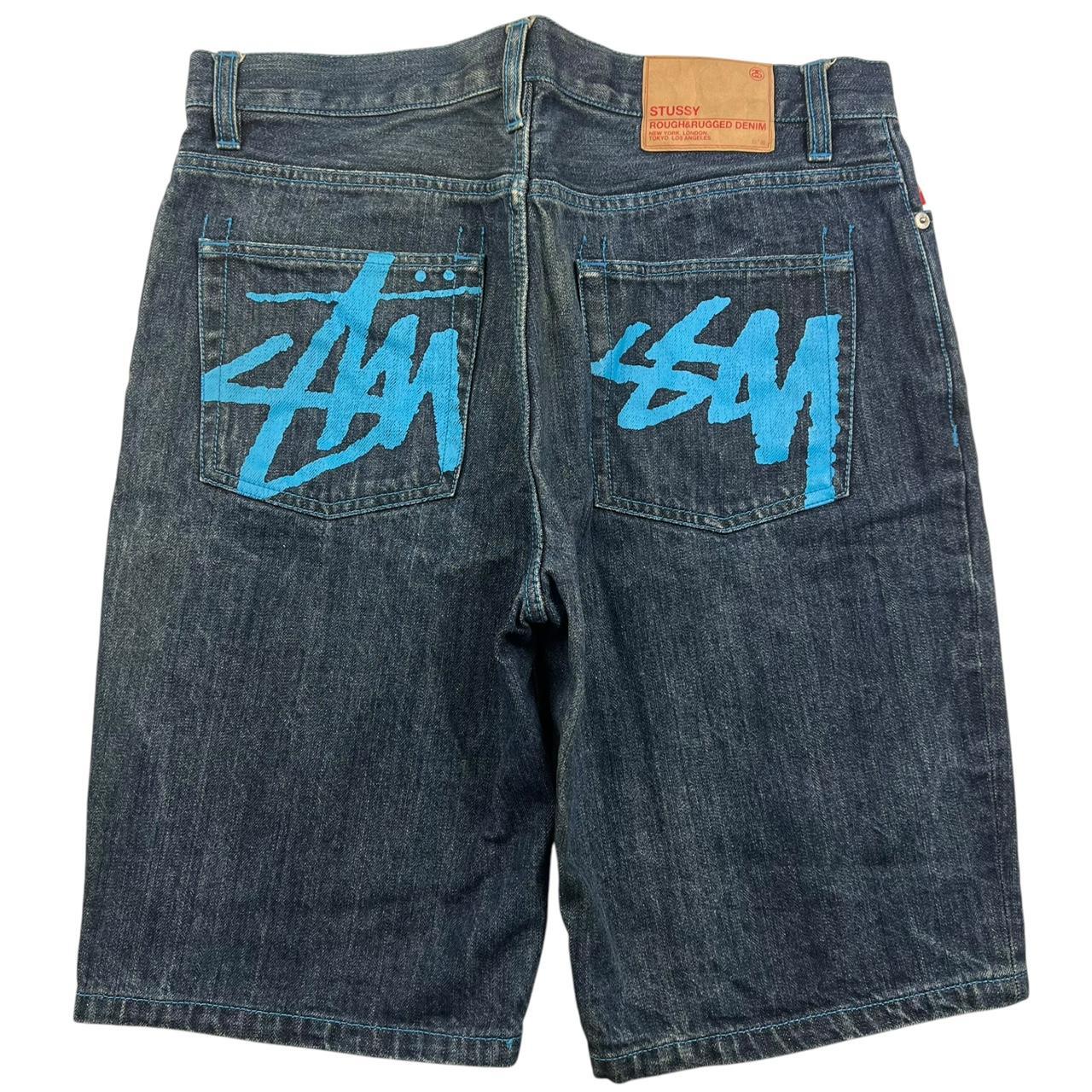 Vintage Stussy Spellout Shorts / Jorts - Waist: | Depop