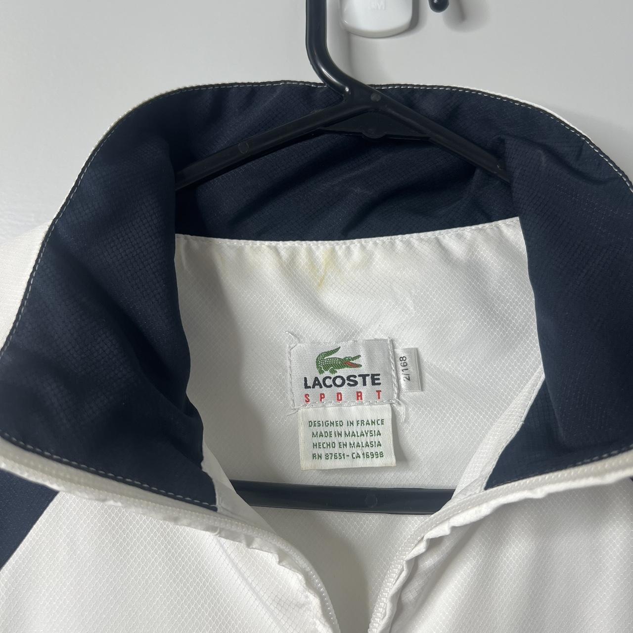 LACOSTE Sport Vintage Jacket White Jacket Depop