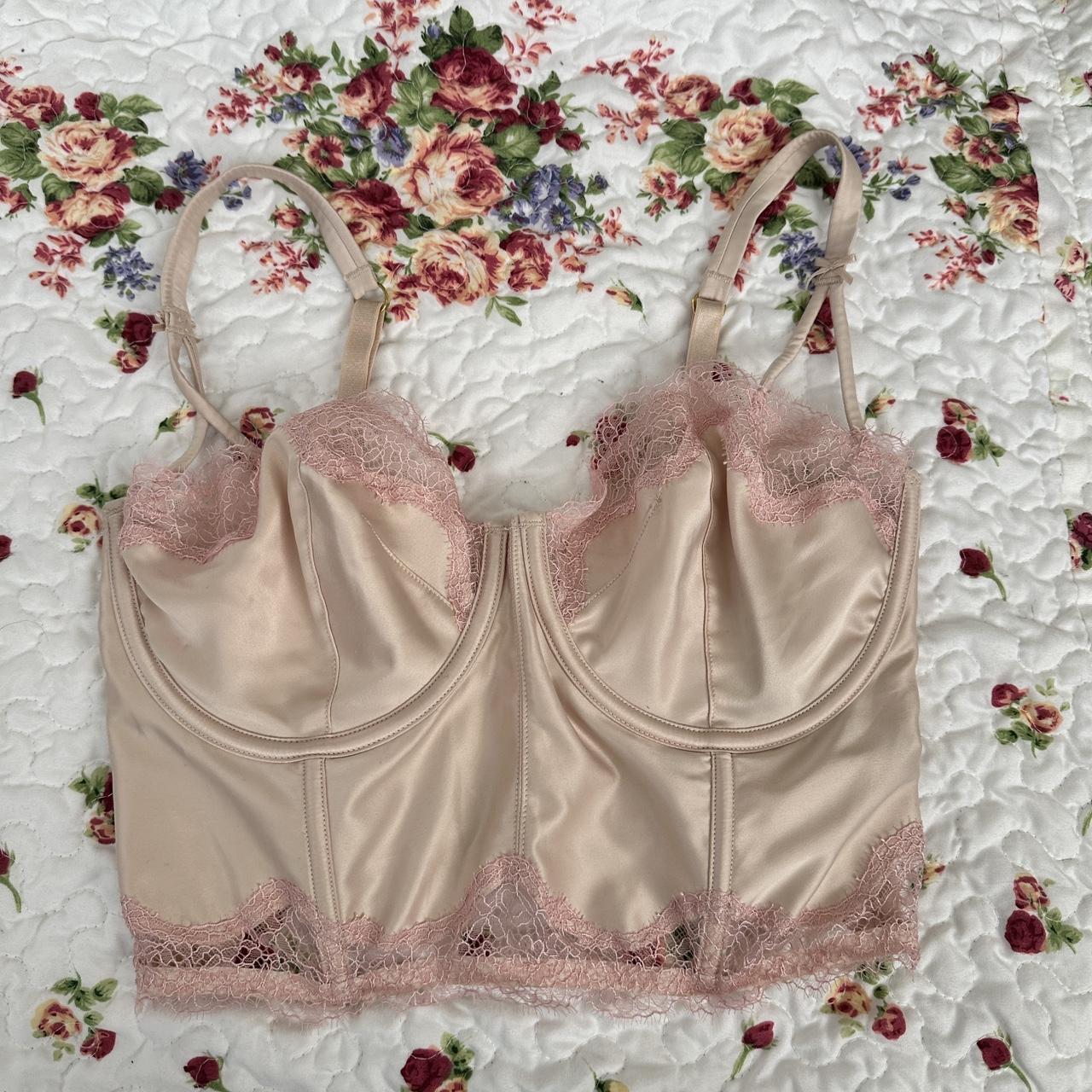 Vintage Dominique Floral Lace Bustier - Size - Depop