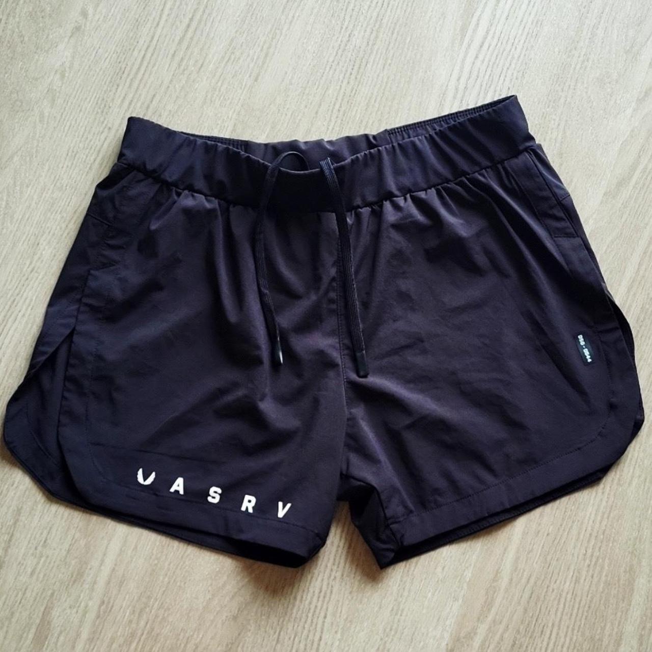 ASRV Men's Black and White Shorts | Depop